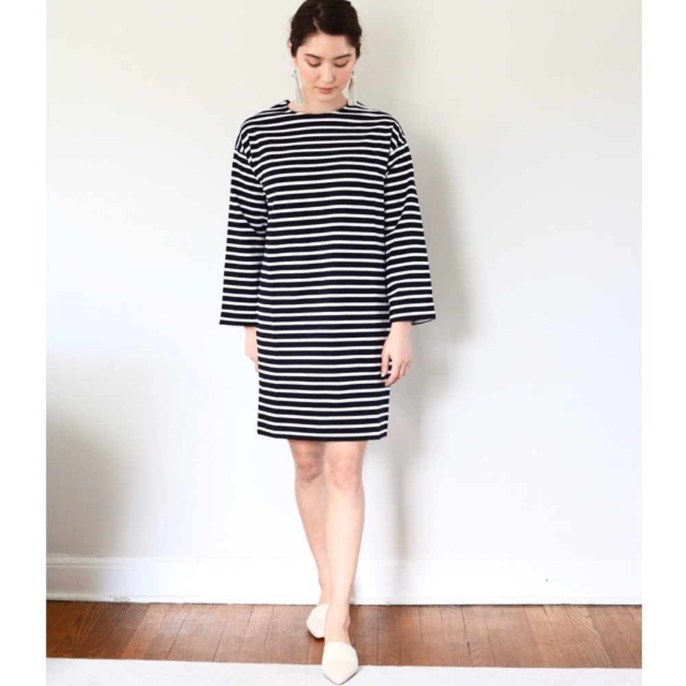 Everlane Breton Cotton Striped Oversize Dress Sz S
